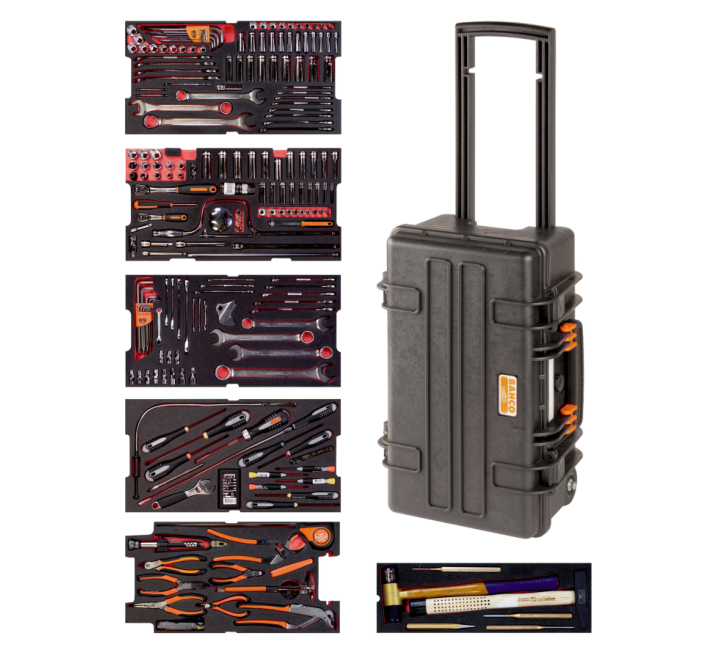 Caisse Rigide À Usage Intensif Avec Kit D'outils Aviation 240 Outils 4750rchdw01ff1 Bahco
