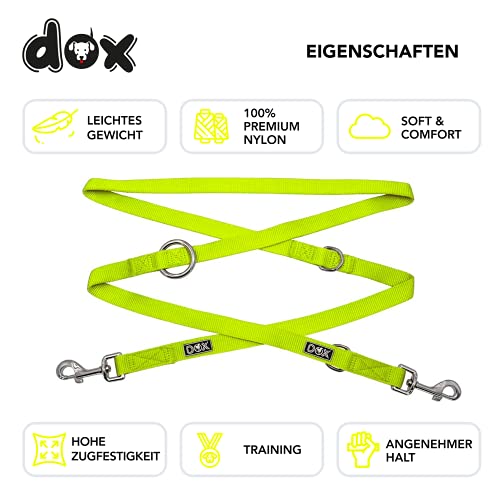 Ddoxx Laisse Chien En Nylon, Réglable Dans 3 Longueurs- Laisse Pour Chiens Grands Et Petits - Laisse Double Pour 2 Chien