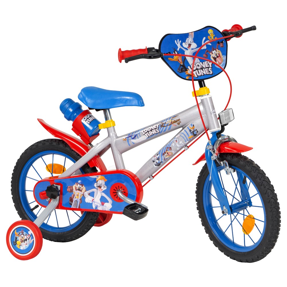Vélo Enfant 14 Pouces – 3 à 6 Ans, Acier Carbone, Freins Avant/arrière, Garde-boue, Sonnette, Rouge Et Blanc