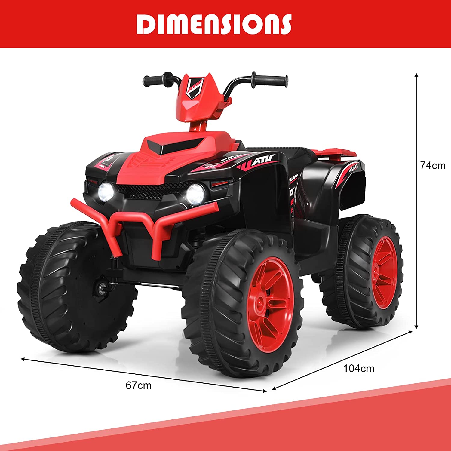 Quad Électrique 12v Pour Enfants 3-7 Ans, Avec Lumière, Musiques Et Histoires