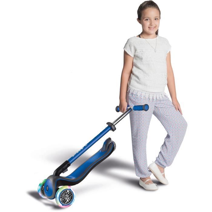 Globber Trottinette Elite Deluxe Lights 3 Roues - Bleu Marine