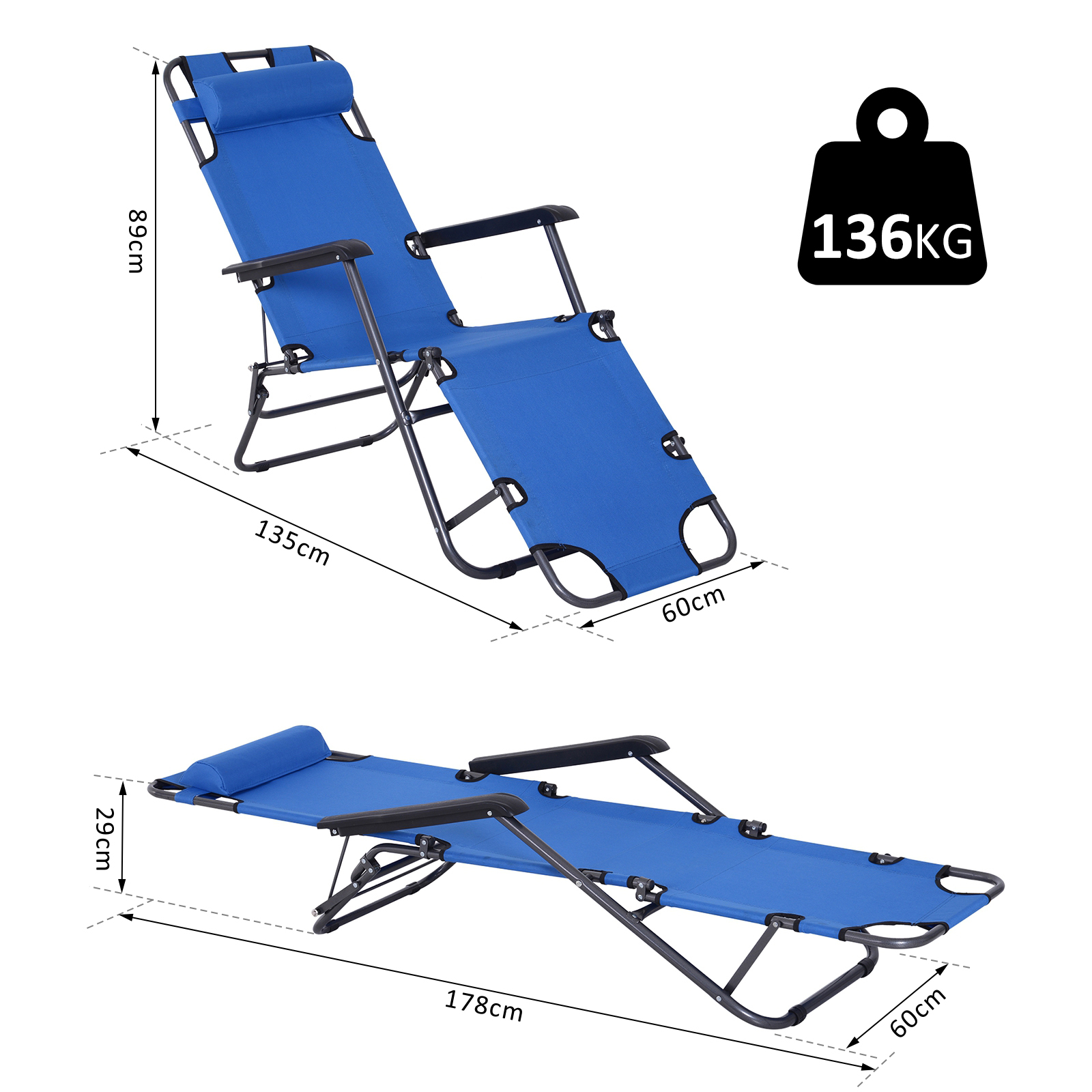Chaise Longue Transat 2 En 1 Pliable à Prix Carrefour