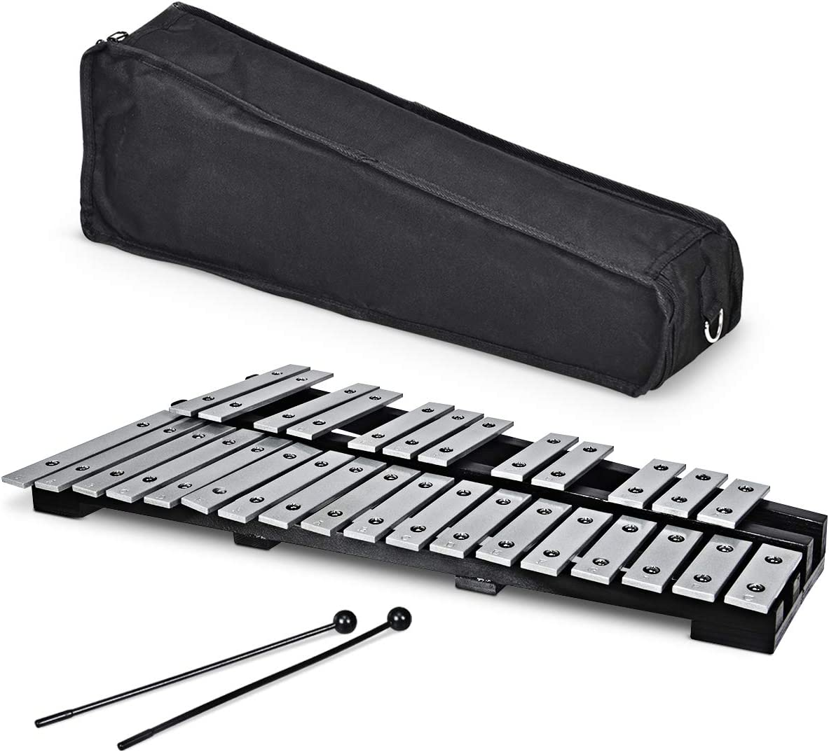 Costway  Kit De Percussion Glockenspiel 30 Note Portable Avec Baguettes En Bois