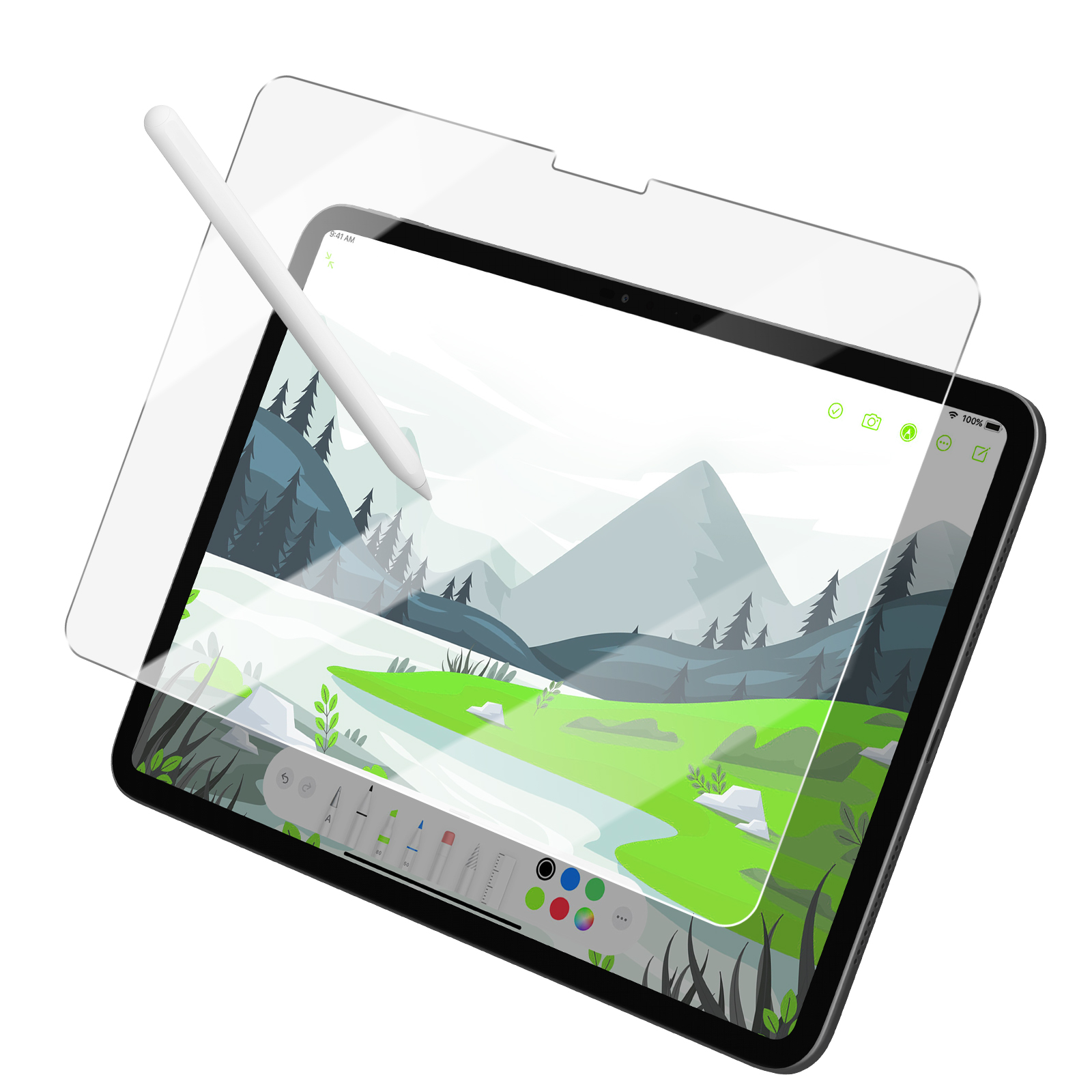 Film pour iPad Air 13 2024 / 13 2025 Effet Papier Anti-rayures Transparent