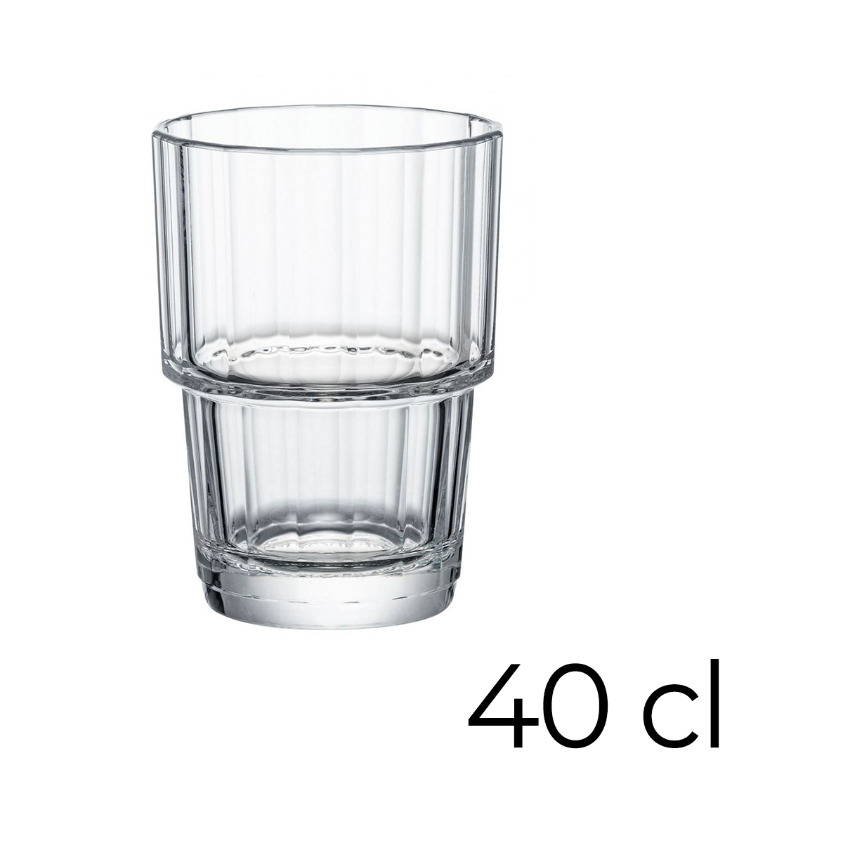 Set De 24 Verres Jin, Tasses De Boisson Froide À Rayures En Verre Transparent - 40cl