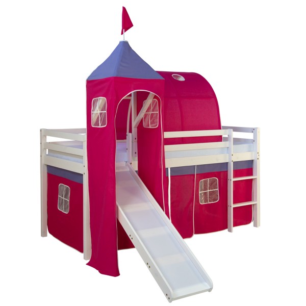 Lit Toboggan Avec Tour - Couleur Rose