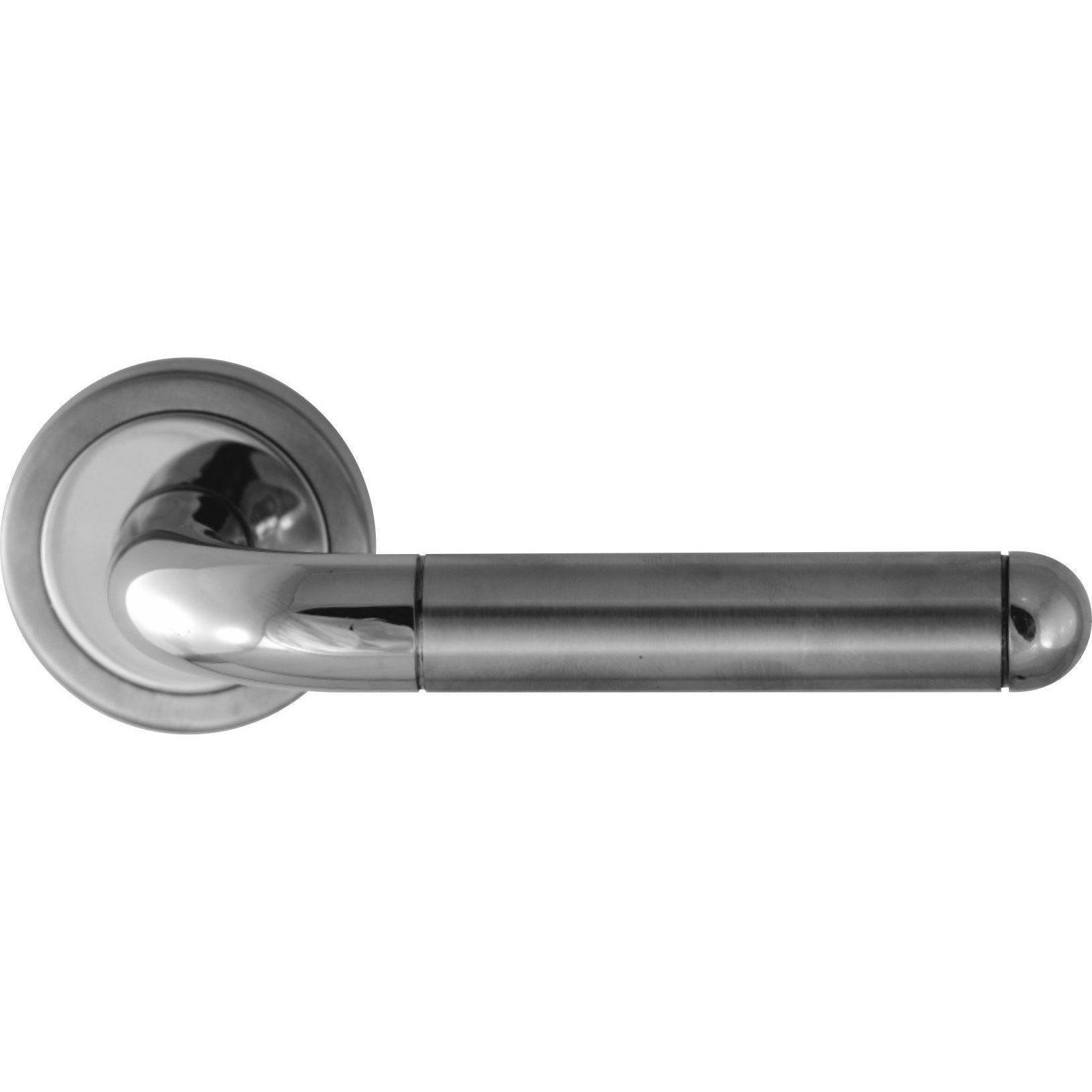 Two-Tone Stainless Lever Handle on Rose With 2 Lever Lock