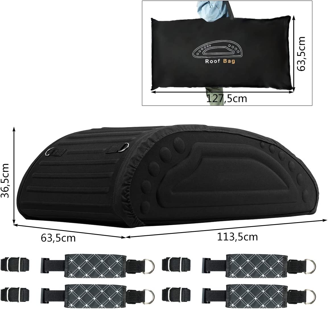 Costway Coffre De Toit, Capacité De 425 L, Résistant Aux Intempéries, Avec Sangles Robustes
