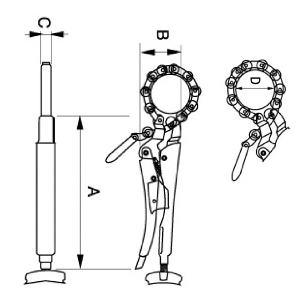 Pince-étau À Chaîne Coupe-tubes Avec Finition Chromée, 250 Mm 2998-250 Bahco