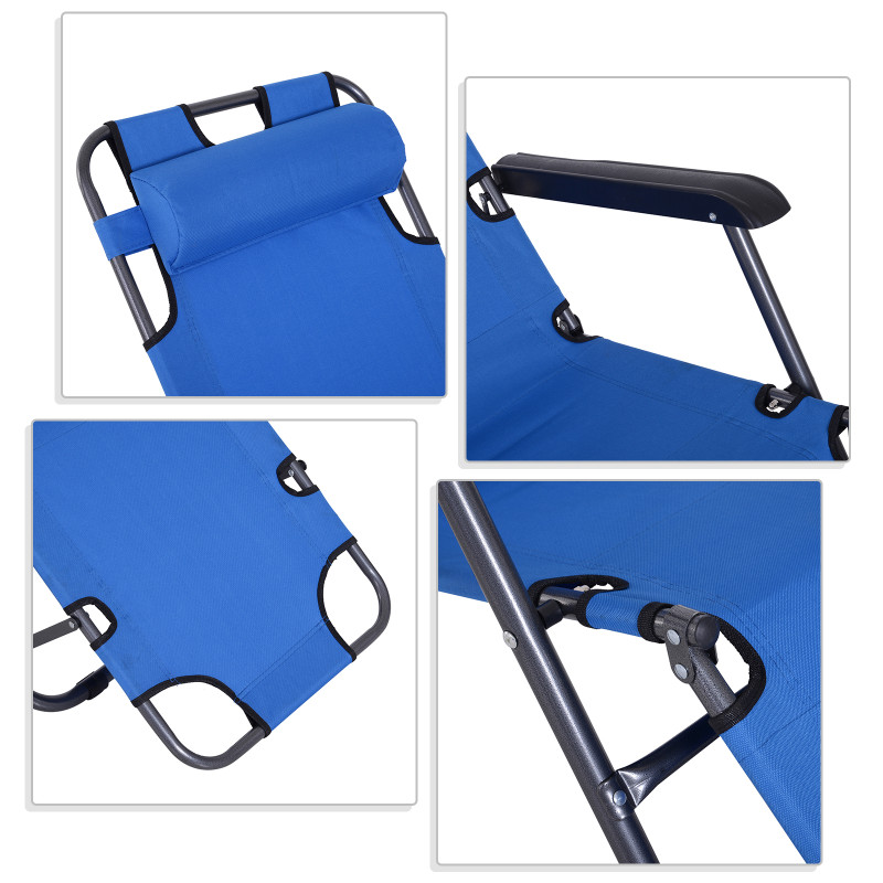 Chaise Longue Transat 2 En 1 Allyson Bleu à Prix Carrefour