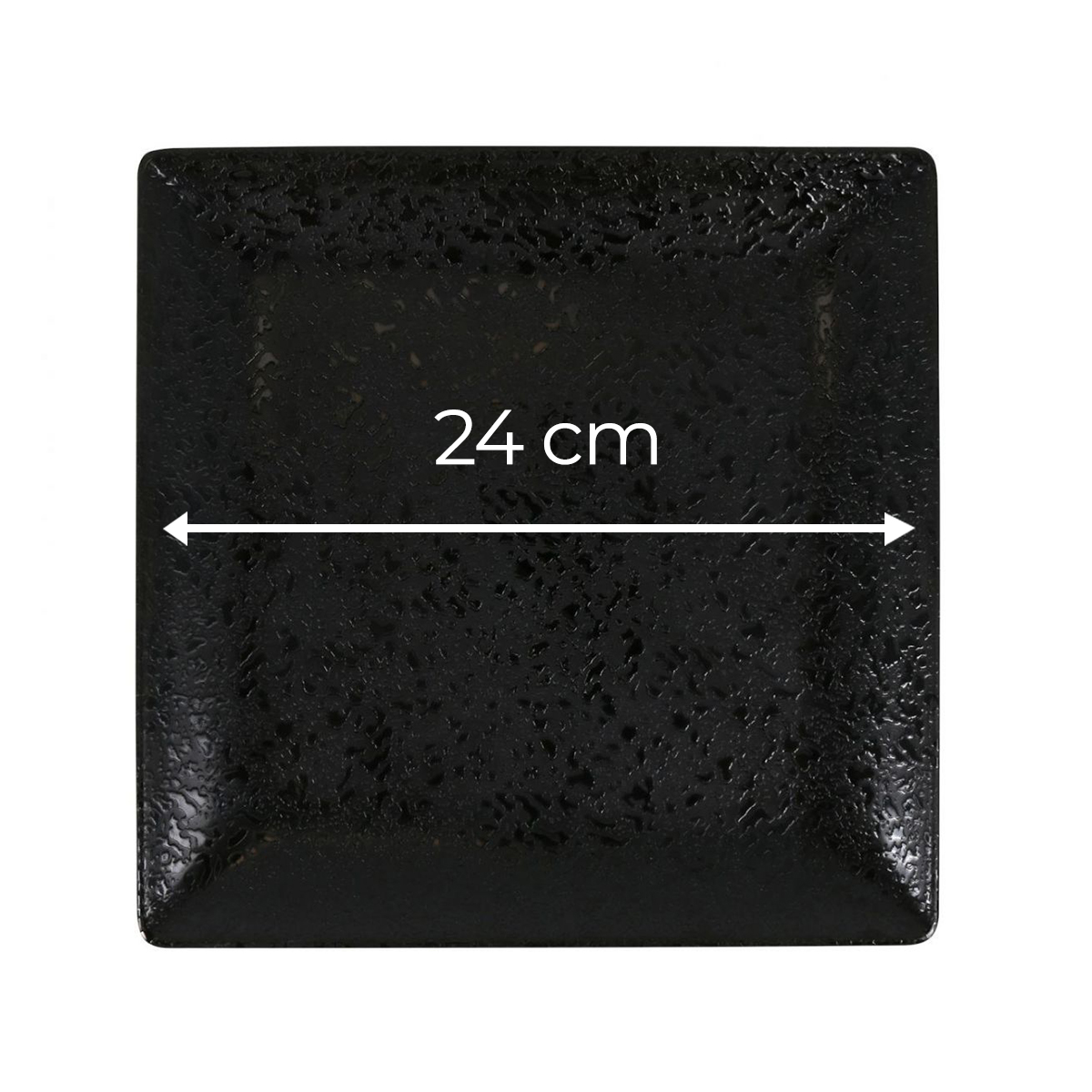 Service Assiettes Dena Carrées De 12 Pièces Plates En Porcelaine Noir, Plat Pour Entrées Desserts Et Salades
