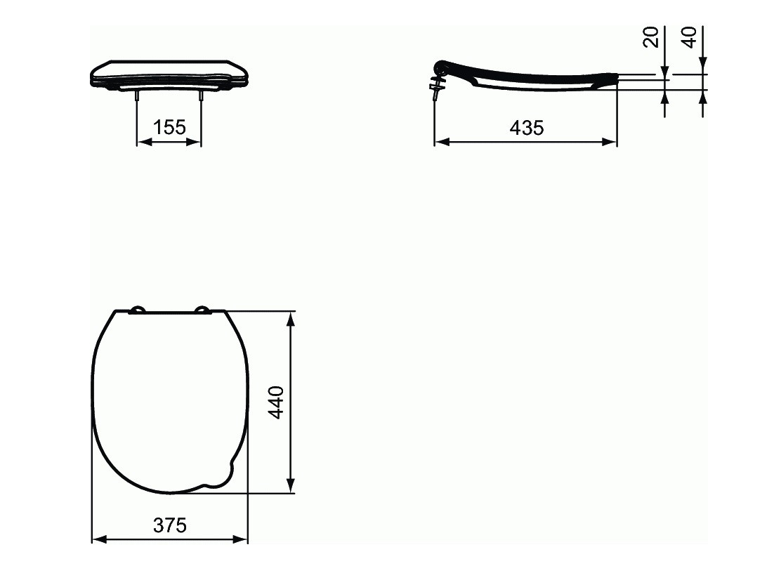 Ideal Standard - Assise Et Abattant Pour Cuvette Suspendue Enfant Bleu - Contour 21 Ideal Standard