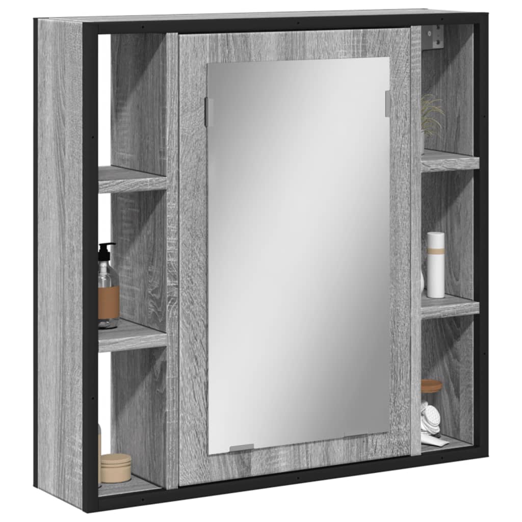 Armoire À Miroir De Salle De Bain | Armoire De Toilette | Meuble De Rangement Sonoma Gris Bois D’ingénierie