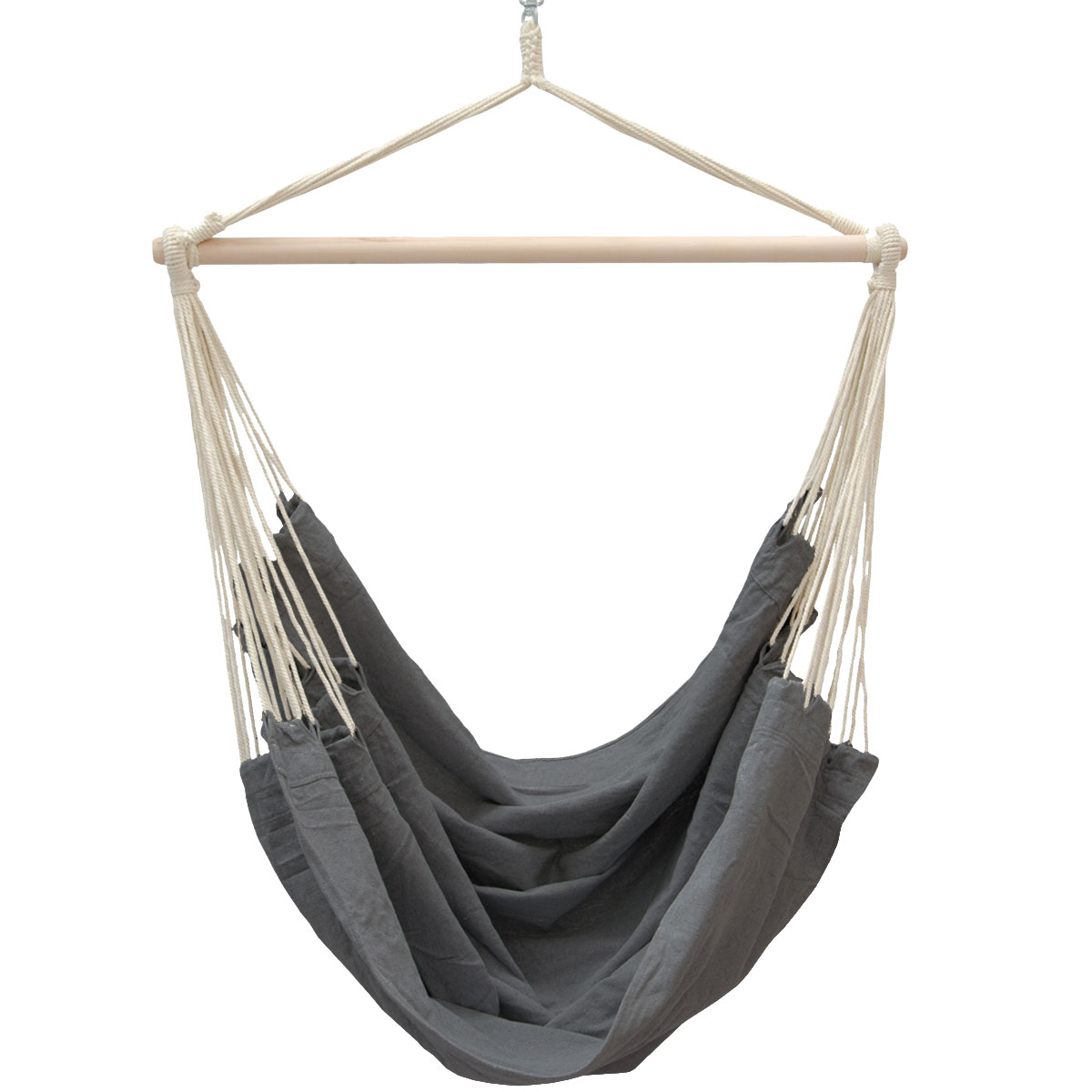 Siège Suspendu Xxl En Toile Hamac Jusqu'à 150 Kg - 185 X 130 Cm - Gris Anthracite
