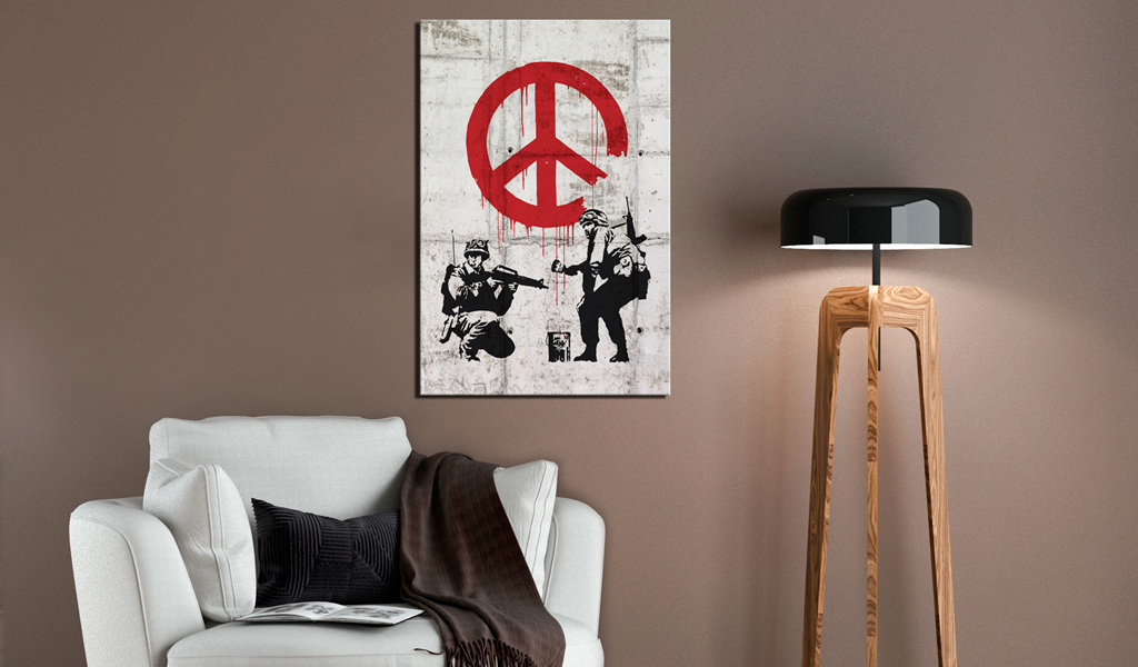 Tableau -  Soldiers Painting Peace By Banksy [20x30]