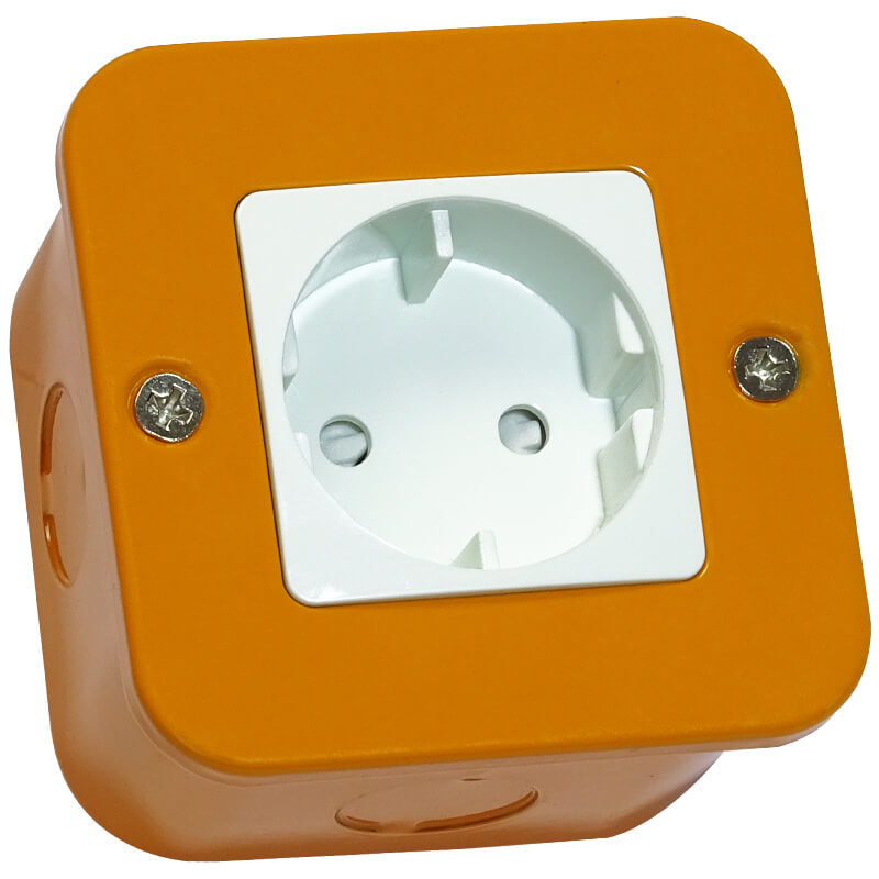 Orange Industrial Round 2-Pin Socket Outlet (VMC120AM) - Veti