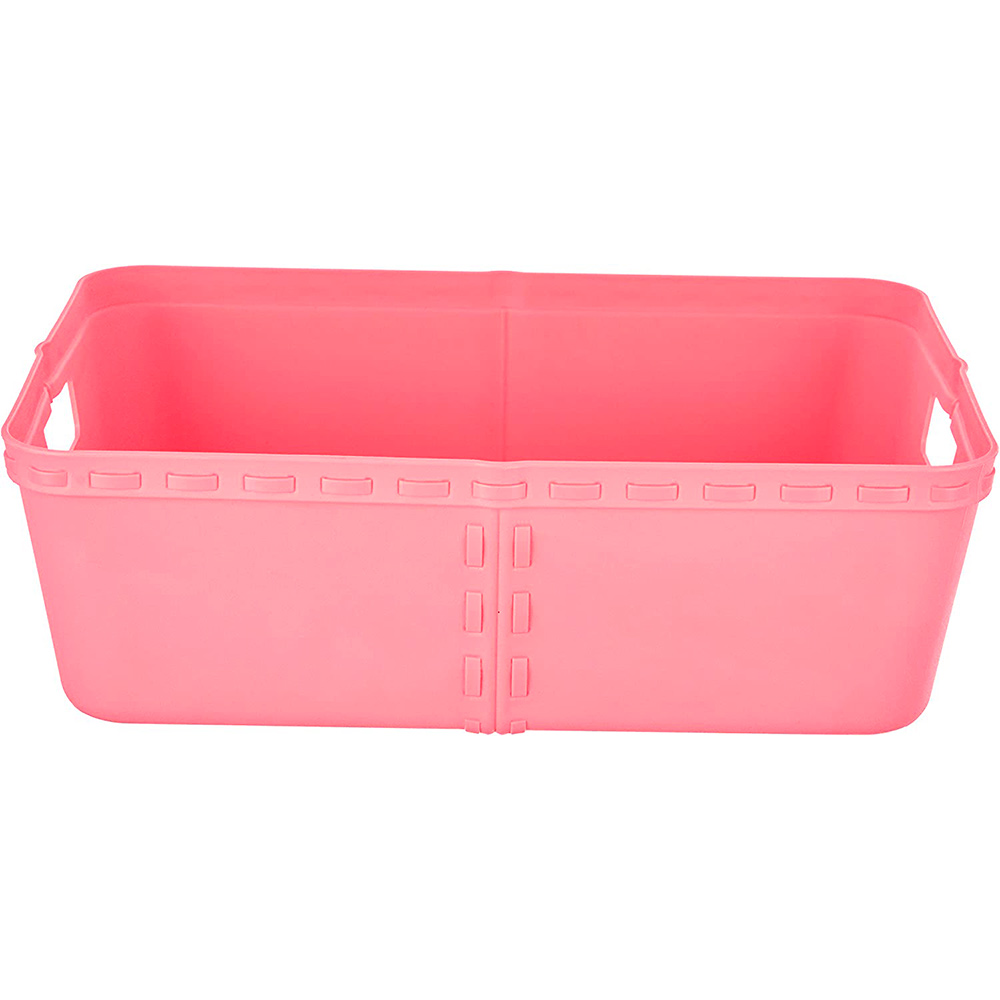 3x Panier De Rangement T Grand Rose 35x24x11