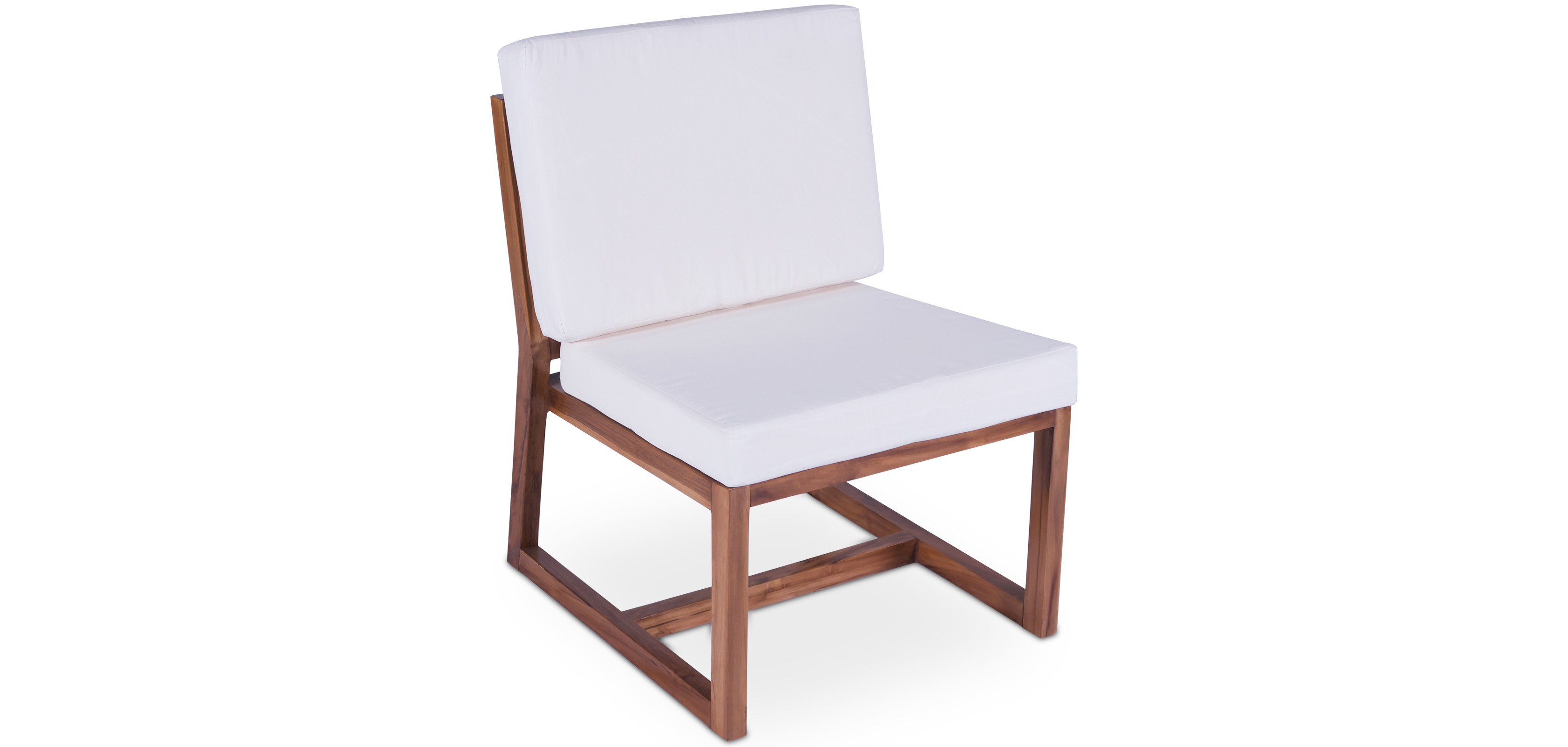 Fauteuil De Jardin En Bois Et Toile, Design Boho Bali - Bayen Blanc