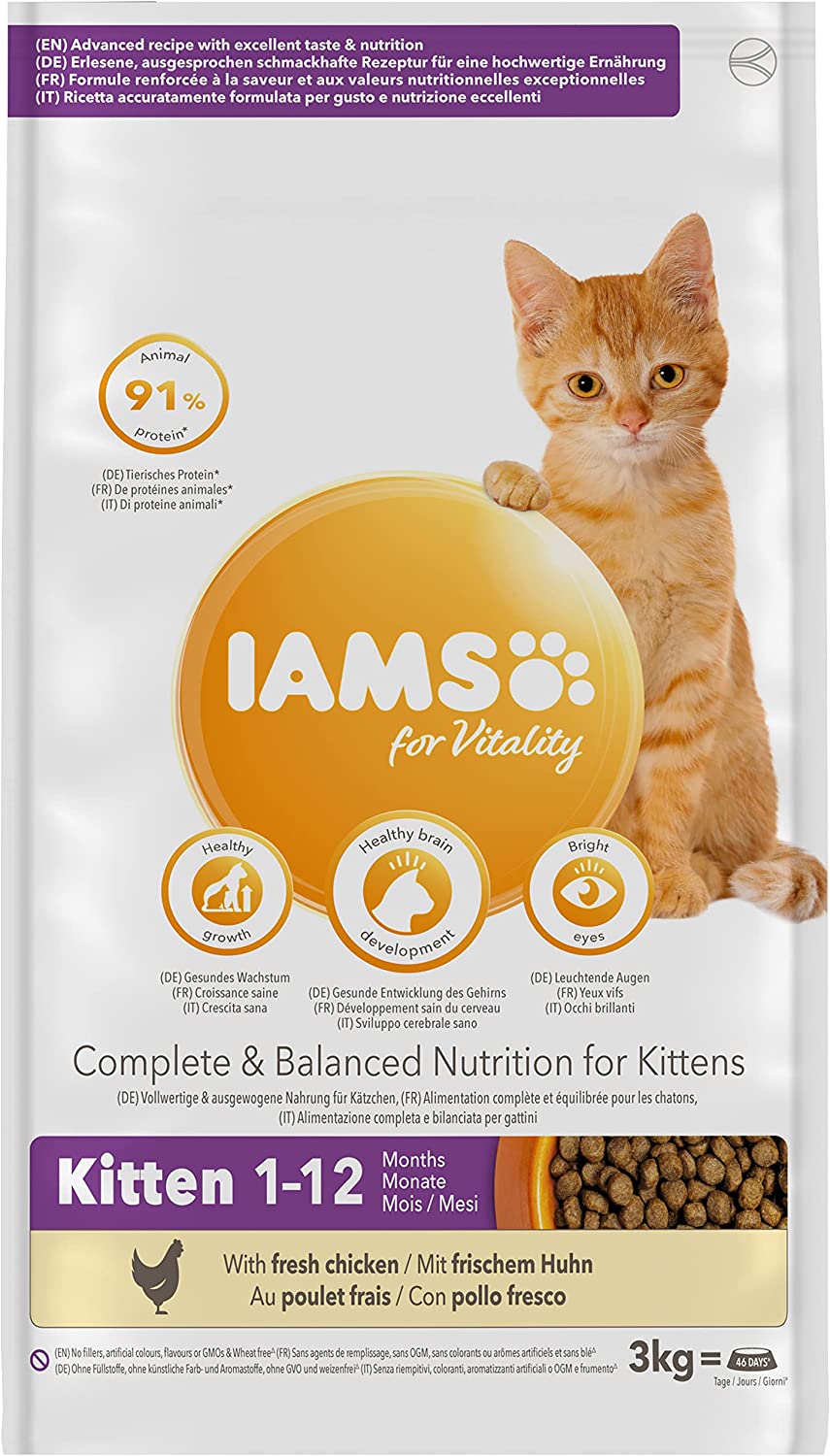Croquette Iams Vitaly Chaton Kitten 3kg à Prix Carrefour
