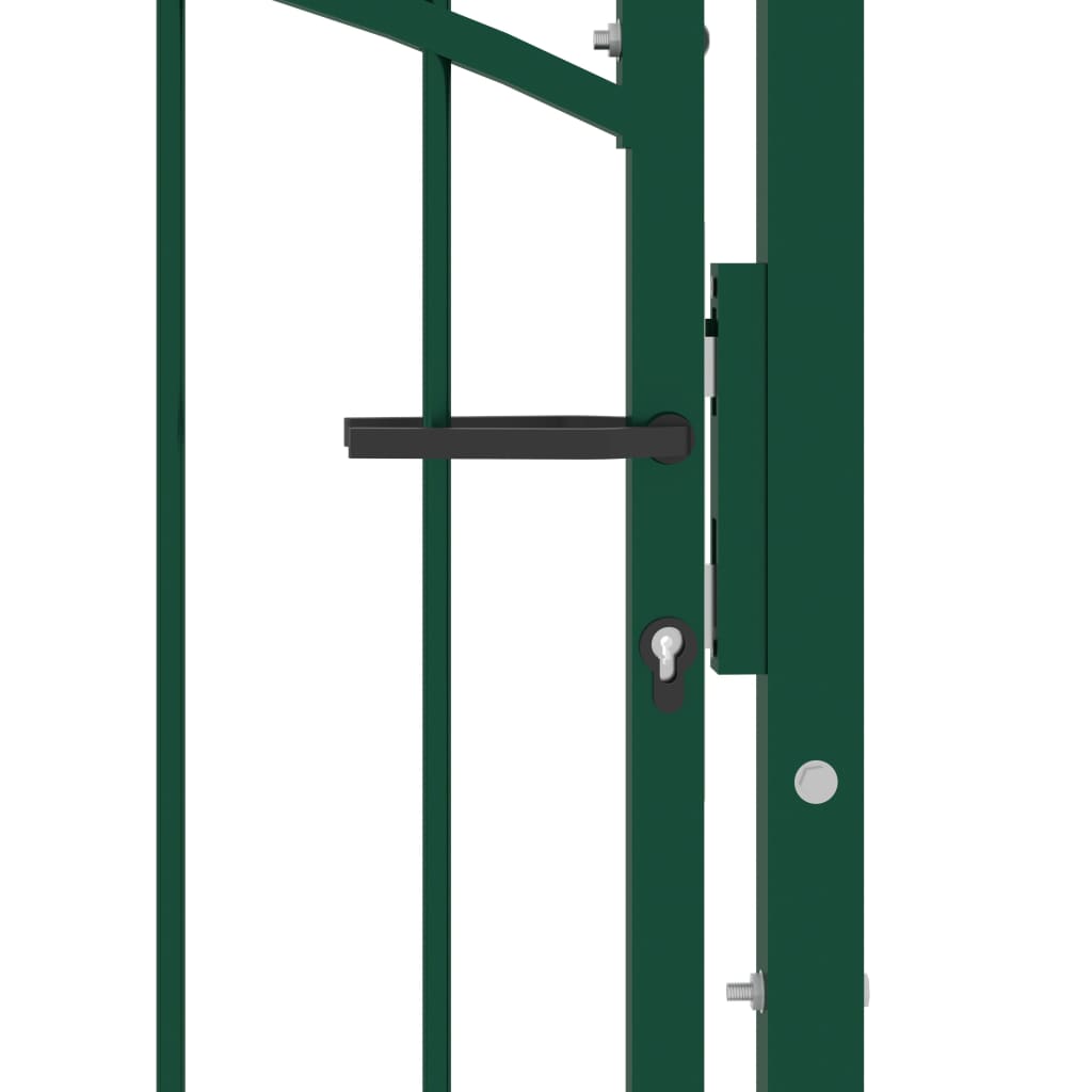 Portail De Clôture Avec Dessus Arqué Acier 100x150 Cm Vert