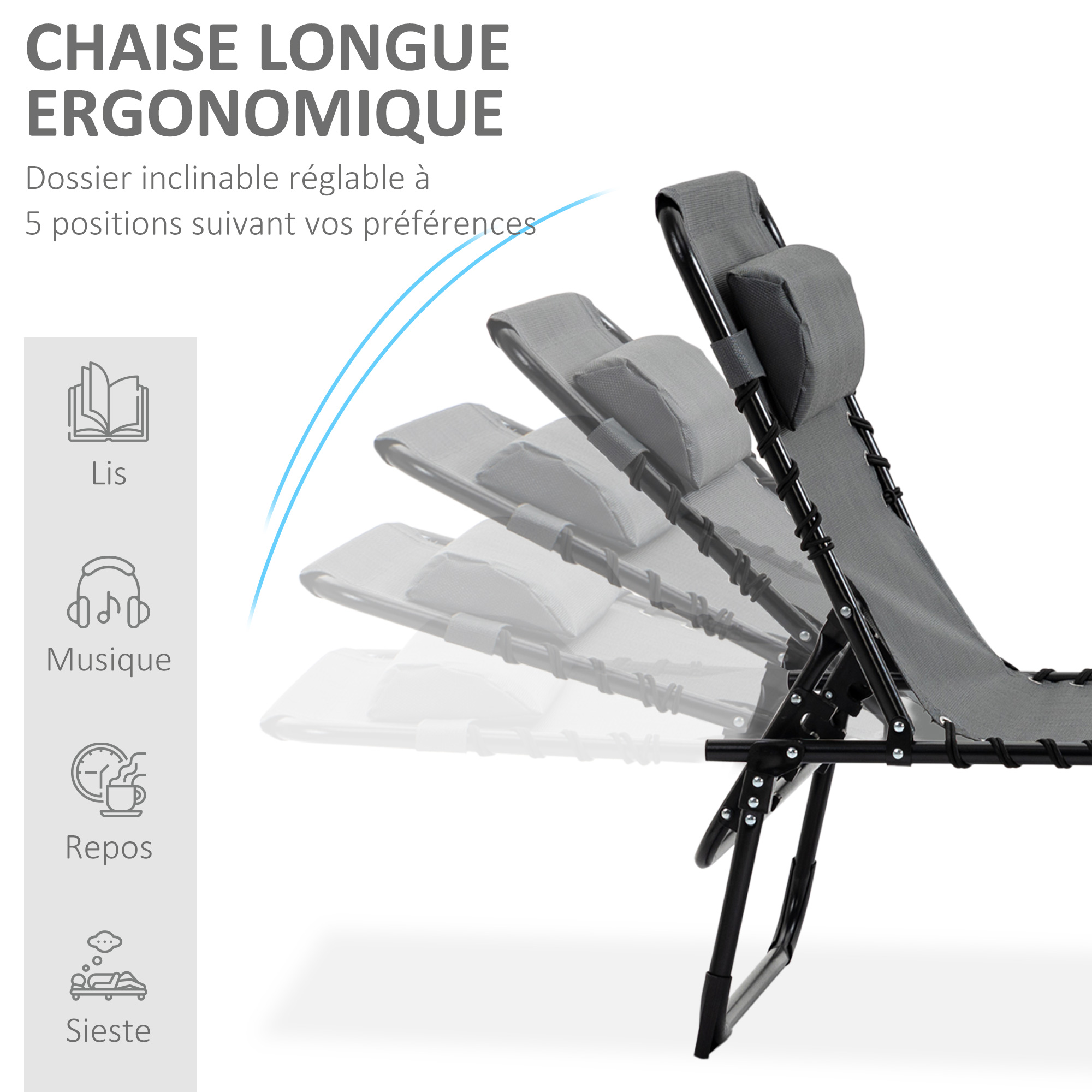 Hamac pliable avec armature Charge maximale : 150 kg - Pour extérieur