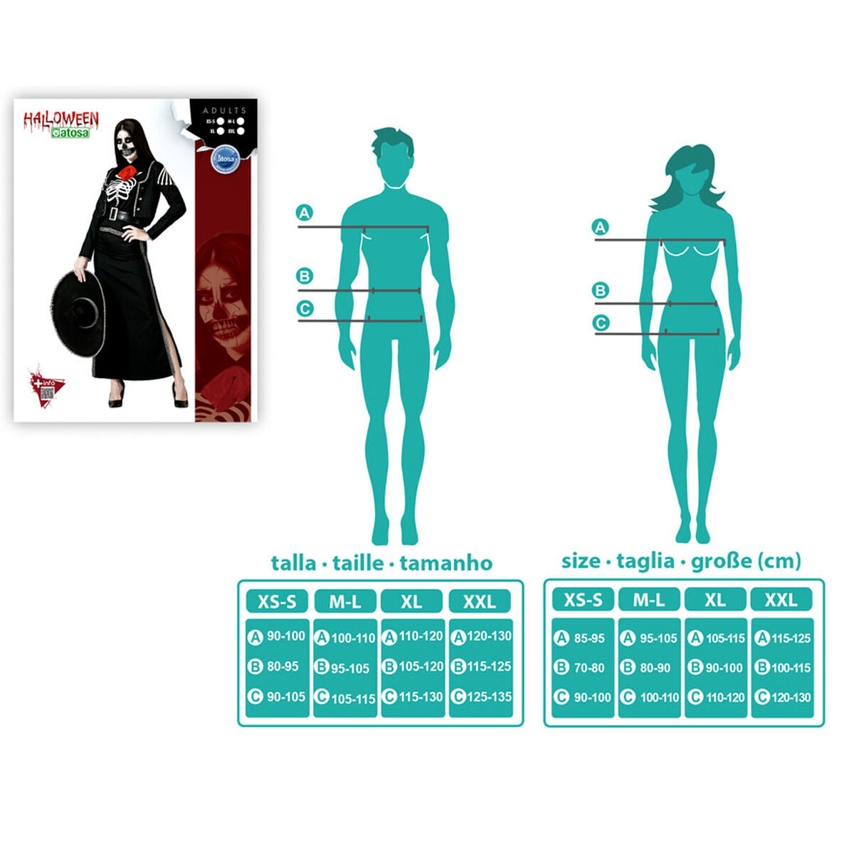 Déguisement Pour Adultes Squelette Xl