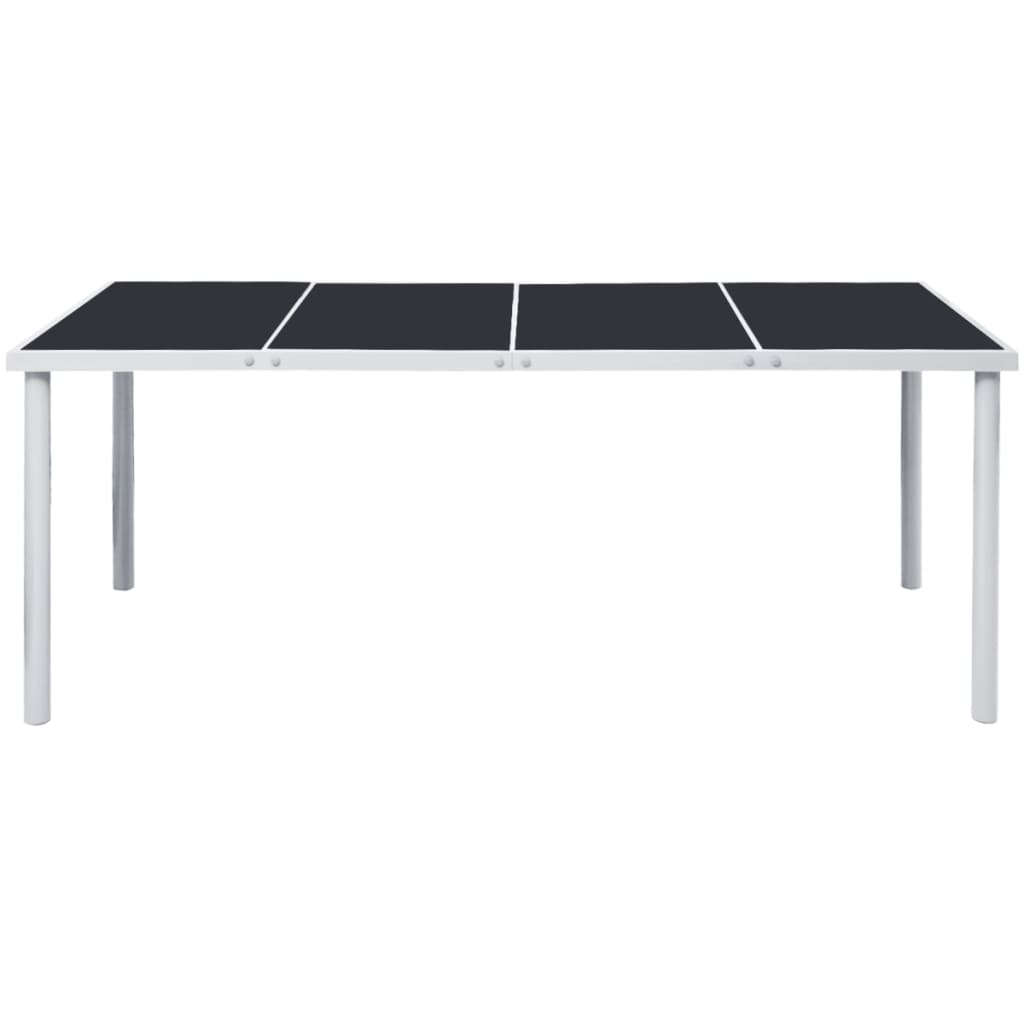 Table De Jardin 190x90x74 Cm Noir Acier