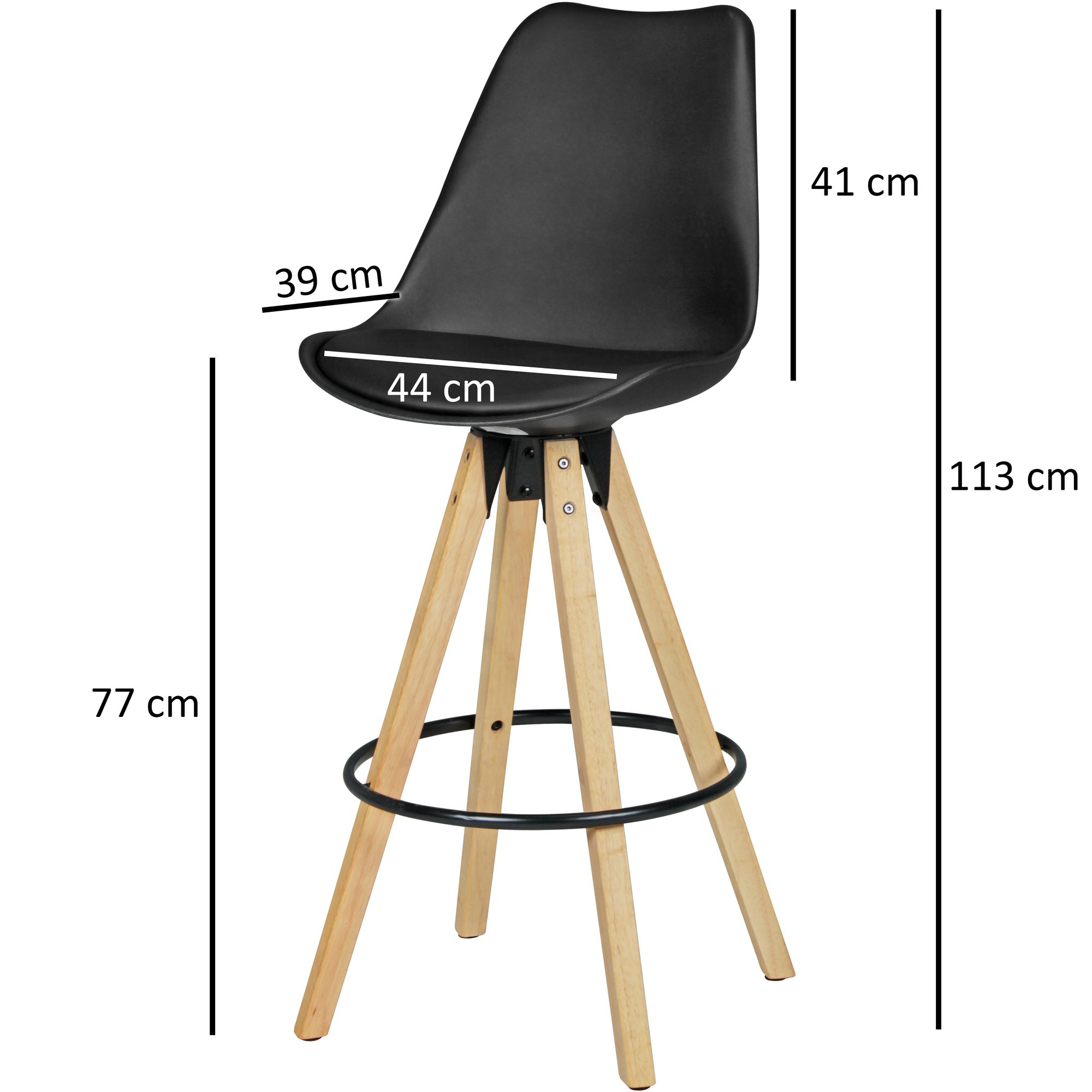 Ensemble De 2 Tabourets De Bar Lima Design Rétro En Similicuir Bois Avec Tabourets De Bar Arrières Tabourets De Comptoir