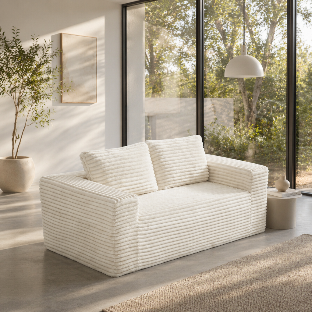 Canapé droit beige - vue principale