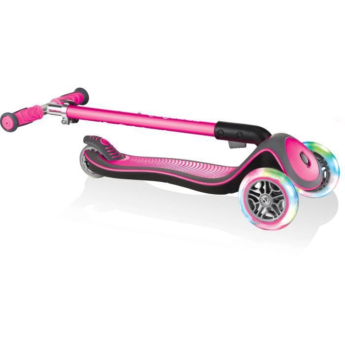 Globber Trottinette Elite Deluxe Lights 3 Roues - Rose