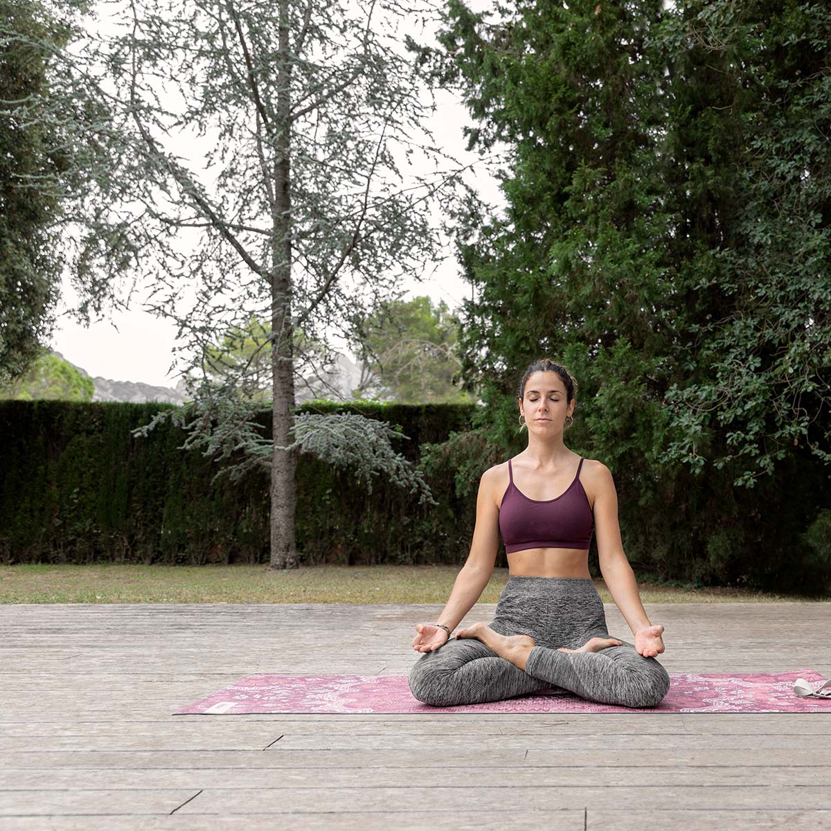 Tapis Yoga Antiderapant Fitfiu Pilates Rose Mandala Gymnastique Fitness