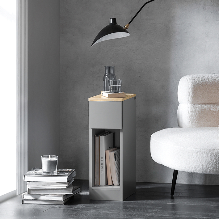 Table De Chevet Gris Fbt111-hg