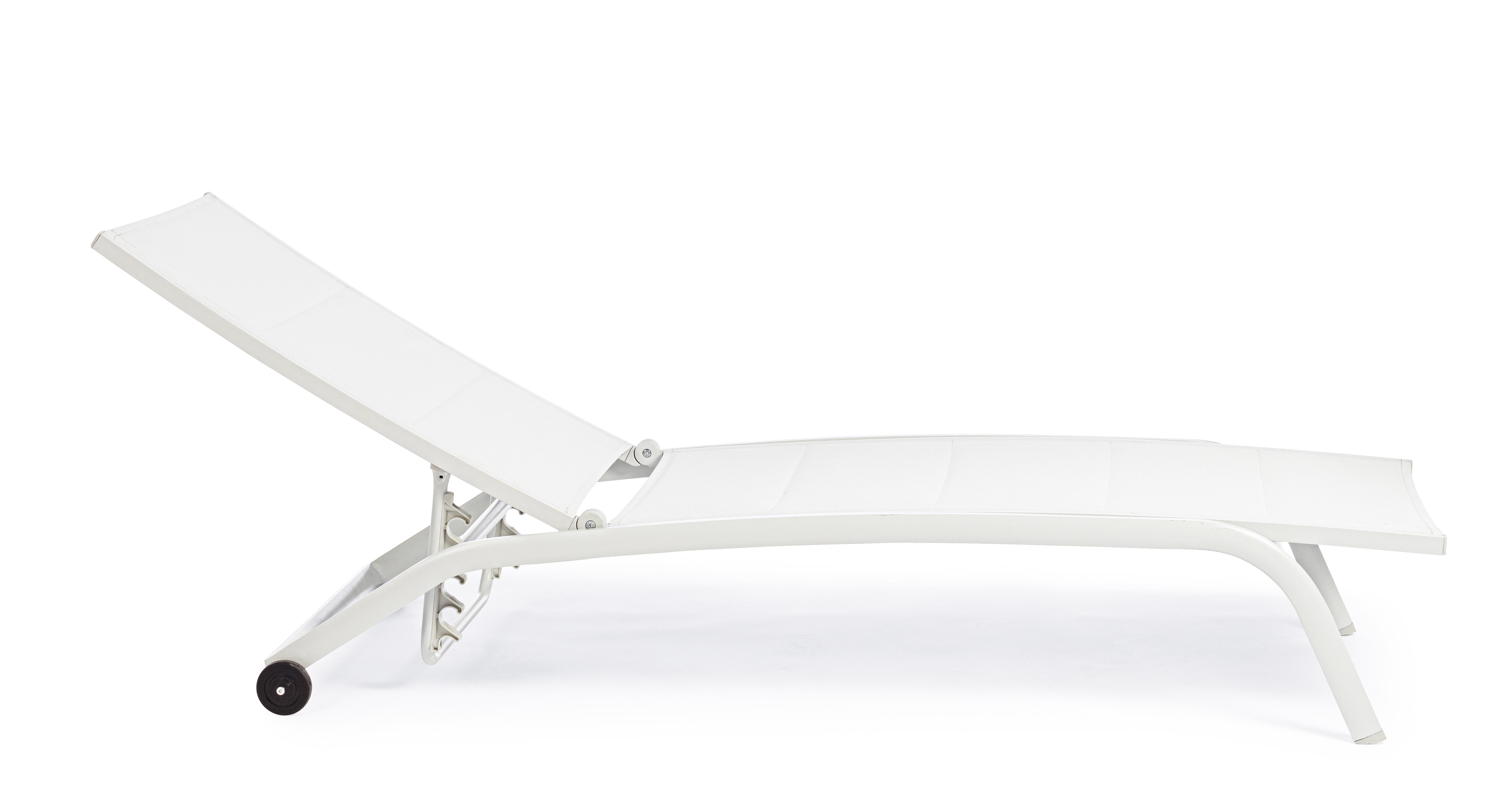 Chaise Longue En Aluminium Avec Roues Blanc Chloé Lot De 4 à Prix