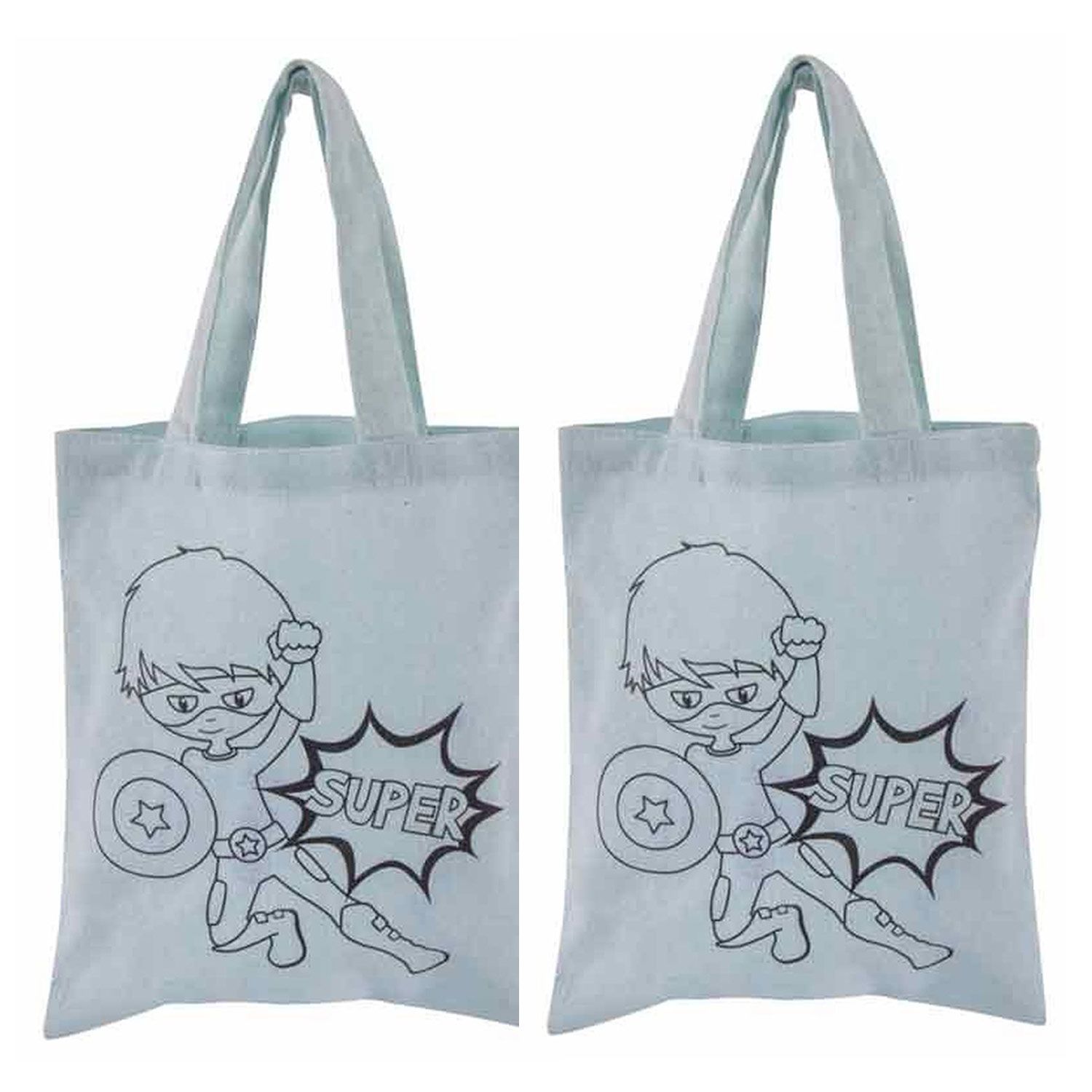 Sac tissu coton pour jeux de 200 x 150 mm. Sachets rangement colorés