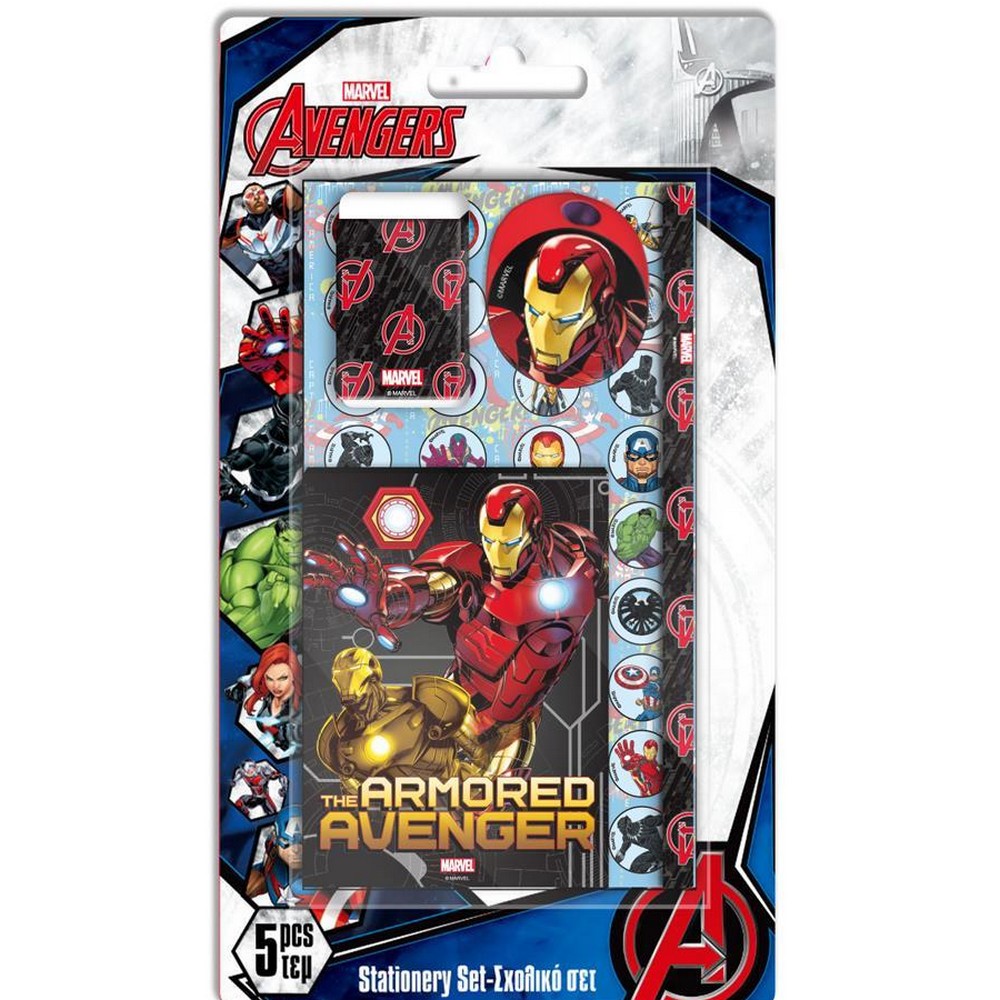 Ensemble Papeterie Scolaire Spiderman 5 Pièces - Carnet A5, Gomme, Crayon, Règle, Taille-Crayon - Cadeau Marvel