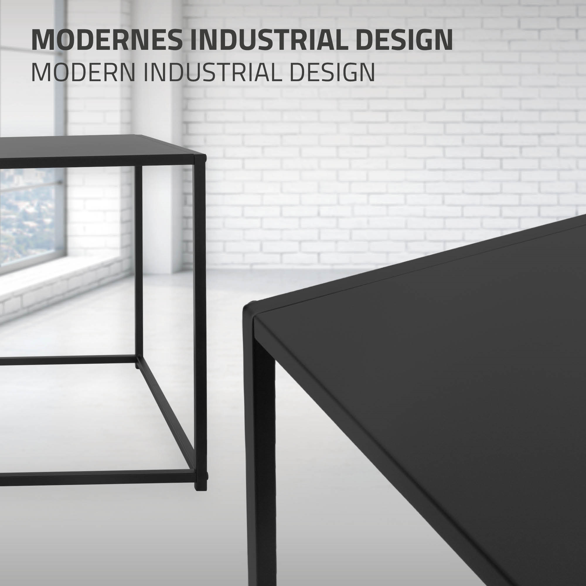 Table Console Noir Mat Table D'appoint En Métal De Couloir/salon