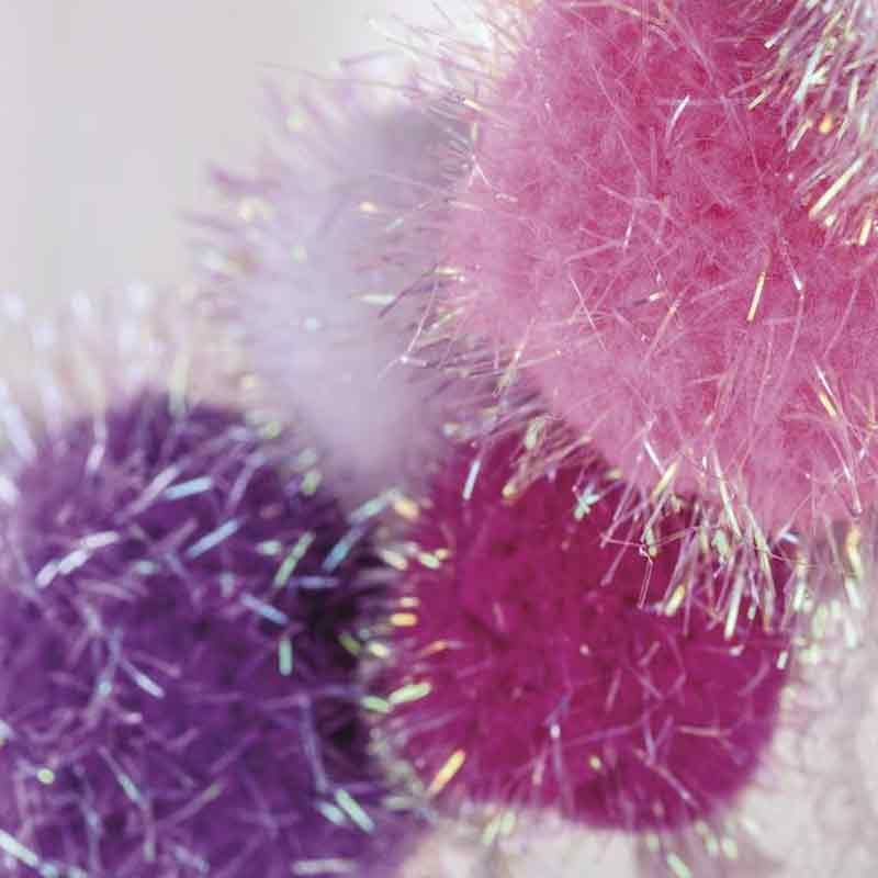 50 Pompons Métalliques Ø 7-38 Mm - Rose