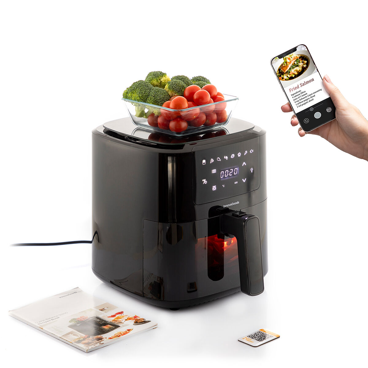 Friteuse Sans Huile Avec Balance Innovagoods Fryinn Balance 5000 Noir ...