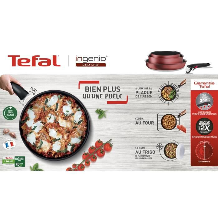 Tefal Ingenio Lot 2 Poêles 24/28 cm Induction Antiadhésif France