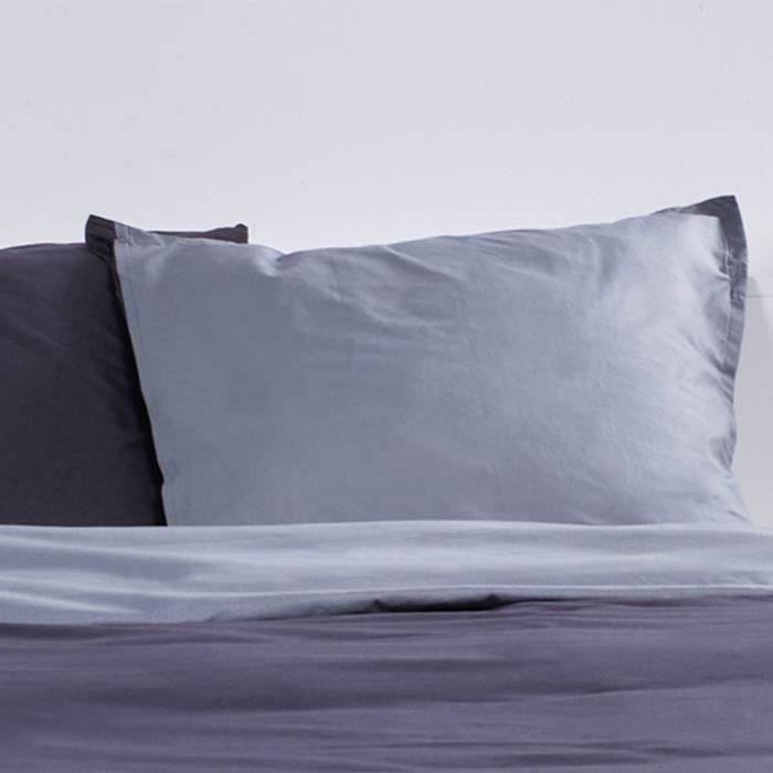 Today Parure De Lit Coton 2 Personnes - 240x260 Cm - Bicolore Gris Noa