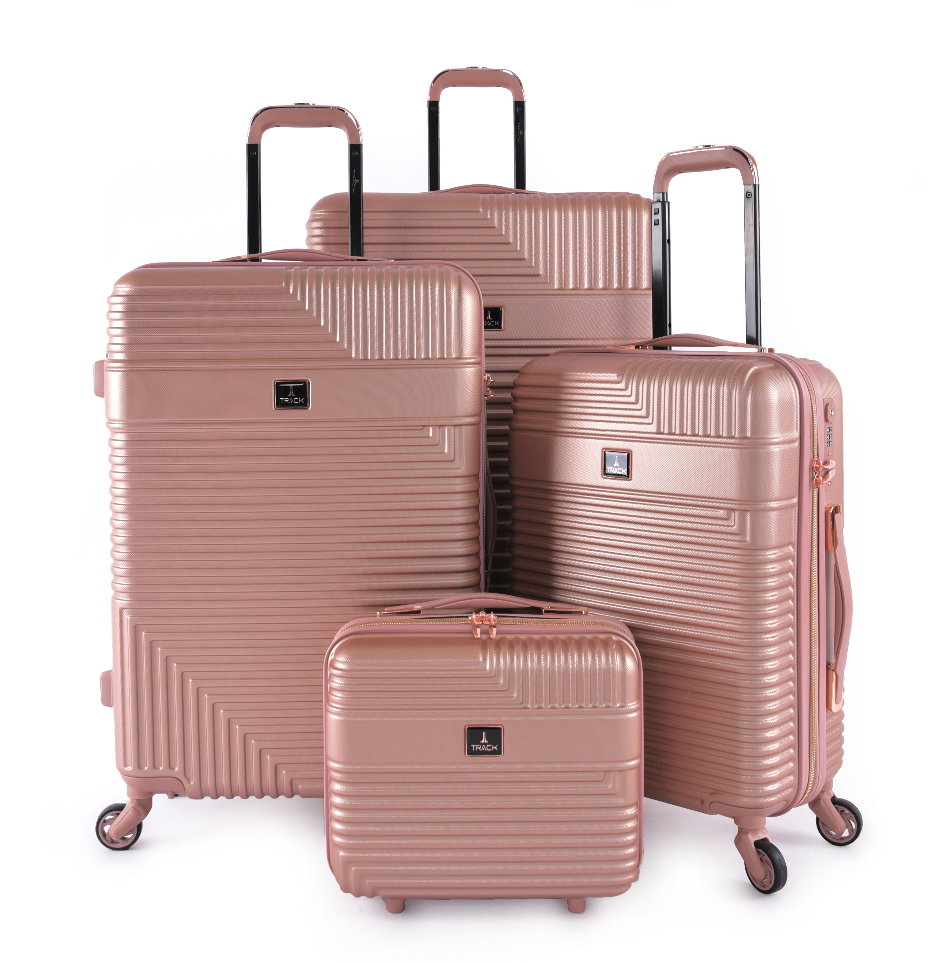 Track Luggage Set (14"/20"/24"/28"),4 Pieces,Gold