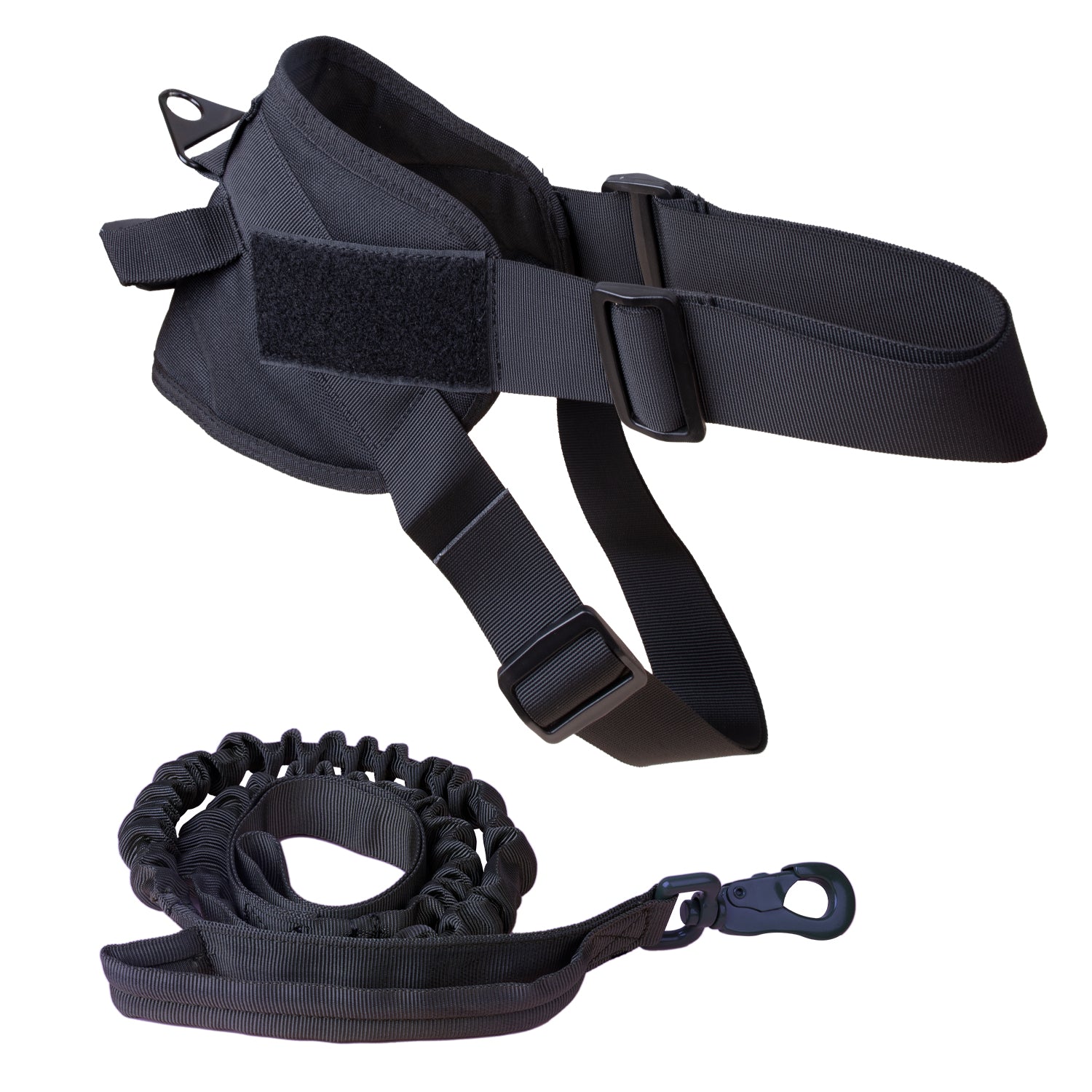 Adjustable Dog Vest & Leash - Black(Large)