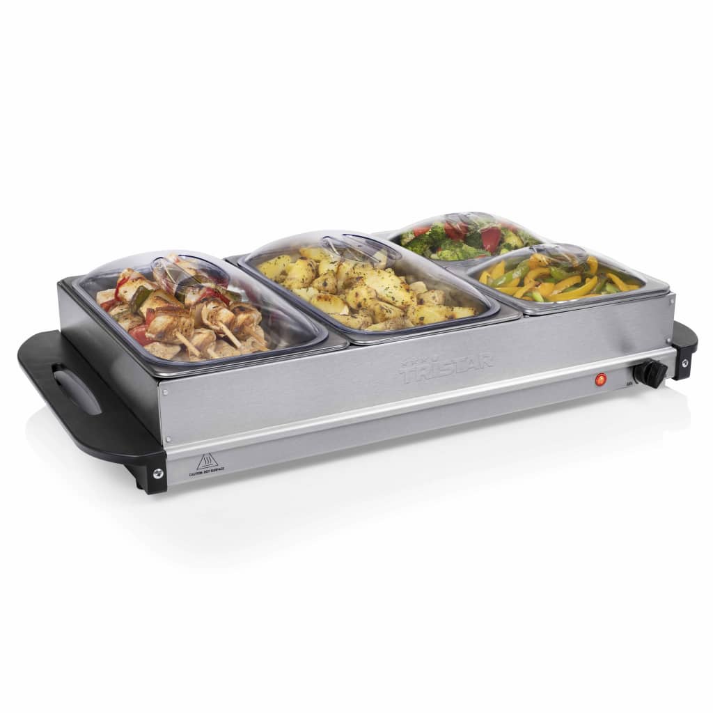 Chauffe-plat Pour Buffet 300 W 6,8 L Acier Inoxydable Argenté Tristar