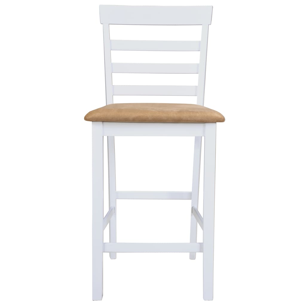 Set Table Et 4 Chaises De Bar En Bois Coloris Blanc