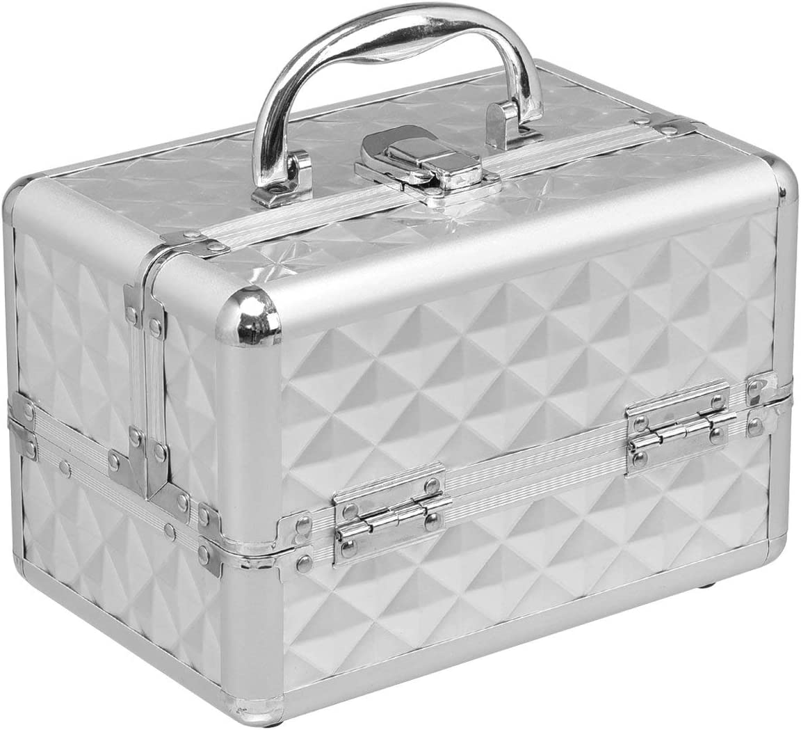 Ginatex Coffret De Maquillage Mallette De Maquillage Mallette Cosmétique Avec Miroir (argent)