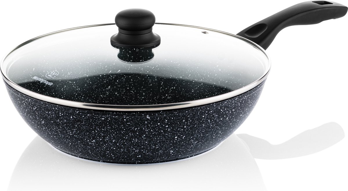 Westinghouse - Poêle Grill 28 Cm + Poêle Wok 30 Cm - Marbre Noir