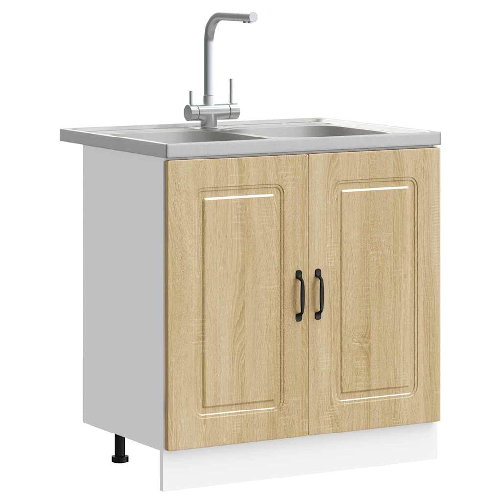 Meuble De Rangement | Armoire De Cuisine Kalmar 2 Pcs Marron 80 X 46 X 81.5 Cm