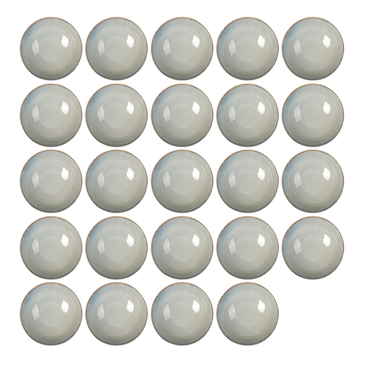 Assiettes Rondes Creuses Et Empilables, Pour 24 Pièces, Susan, En Porcelaine Grise - 19,5 X 6,70 Cm