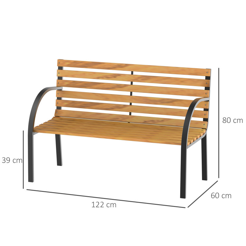 Banc De Jardin Central Park Bois Et Noir