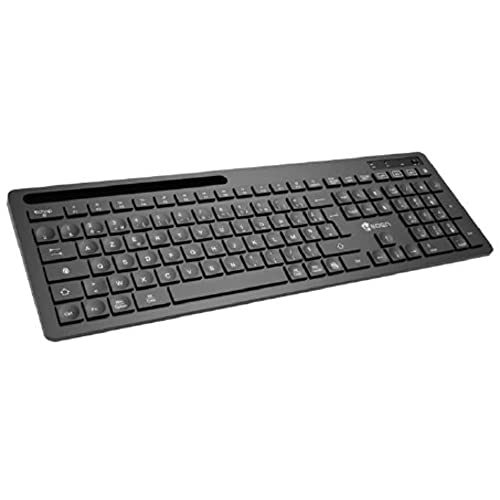 Clavier Sans Fil 2.4gh/bt Heden 104keys, Support Tél Intégré Connexion Bt3.0&bt5.0&2.4ghz Pile Inclus, Noir